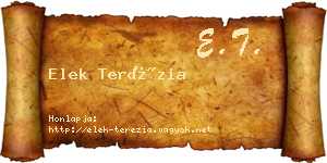 Elek Terézia névjegykártya