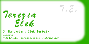 terezia elek business card